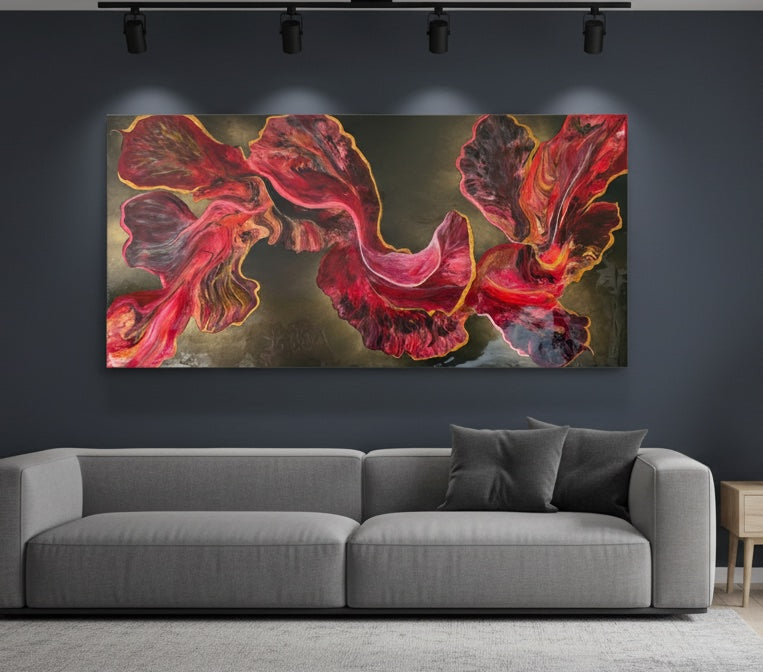 Nature's Crimson Tapestry- 24 x 48