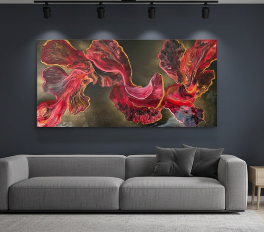 Nature's Crimson Tapestry- 24 x 48